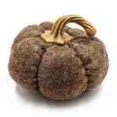 Set of 3 Plush Fabric Pumpkins in Brown