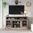 58 Inch TV Stand with Storage Cabinet and Shelves, TV Console Table Entertainment Center for Living Room,Bedroom