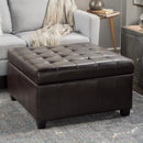 Upholstered Tufted PU Leather Storage Ottoman by HouseOfZazla