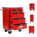 4 Drawers Multifunctional Tool Cart with Wheels, Red & Black by HouseOfZazla