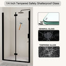 Semi Frameless Bifold Pivot Shower Door, Reversible Installation by HouseOfZazla