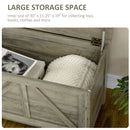 30" Farmhouse Storage Chest, Lift Top Box Organizer with Safety Hinge to Open Up 150 for Bedroom, Entryway, Living Room, Gray