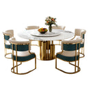 59" Round Sintered Stone Dining Table Set