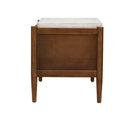 Accent Bench With Storage, Upholstered Cushion - Walnut Brown