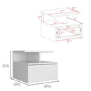 Flopini Floating Nightstand With 1 Drawer - Compact Size, White by HouseOfZazla