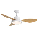 Ceiling Fan With 22W LED Light And Remote Control 6 Speeds Reversible DC Motor For Living Room - White by Unique Piece Furniture