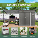 Lean To Shed With Open Sided Pergola, Outdoor Storage Shed & Attached Hardtop Gazebo Combo - Gray by HouseOfZazla