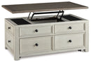 Bolanburg - Lift Top Cocktail Table - White / Brown / Beige