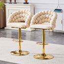 Puffy Bubble Chair, Ball Chain (Set of 2) - Beige / Gold by HouseOfZazla