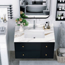 Elegant Vanity Top With Undermount Sink And Backsplash, Sintered Stone by HouseOfZazla