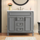Bathroom Vanity With Top Sink, Basin On Cabinet With 2 Soft Closing Doors And 2 Drawers