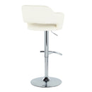 Margarite - Contemporary Ajustable Barstool With Swivel With Rounded T Footrest (Set of 2) by HouseOfZazla