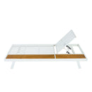 White Iron + Teak Finish Chaise Lounge Frame by HouseOfZazla