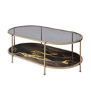 Fiorella - Marble Print Glass Table by Unique Piece Furniture