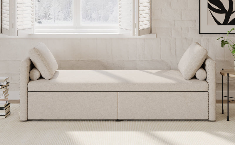 Walker Edison | Modern Chaise Lounger Storage Bench