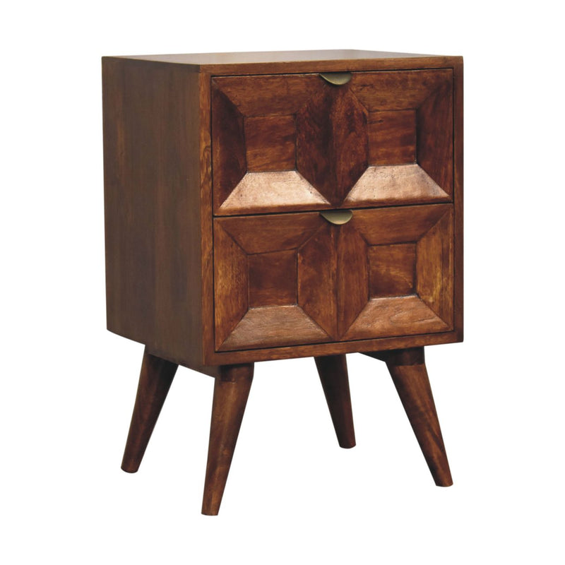 Solid Wood Quad Nightstand, 2-Drawers, photo 3 of 10