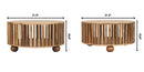 Slatted Round Coffee Table - Beige by HouseOfZazla