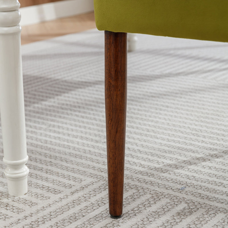 Accent Chairs Set of 2, Velvet Chairs with Solid Woood, Upholstered Dining Chairs for Living Room, Kitchen, Bedroom, Beauty Room,Dining room-Fruit Green