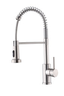 Brushed Nickel Kitchen Faucet with Pull Down Sprayer