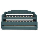 Upholstered Simple Design Daybed With Trundle And 3 Drawers