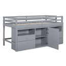 Loft Bed With 4 Drawers, Underneath Cabinet And Shelves by HouseOfZazla
