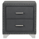 Melody Upholstered 2-drawer Nightstand Grey