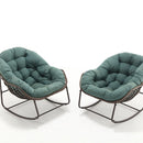 Indoor / Outdoor Oversized Wicker Egg Rocker Chair - Light Green by HouseOfZazla