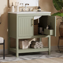 Elegant Bathroom Vanity With Ceramic Sink And Versatile Storage by Unique Piece Furniture