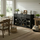 U_Style 55" Sliding Barn Door Sideboard Buffet Cabinet