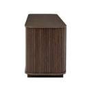 70" TV Stand With Ample Storage, Curved Corners - Dark Brown