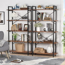 5 Tier Bookshelf Unit With Accents For Living Room - Black / Brown by HouseOfZazla