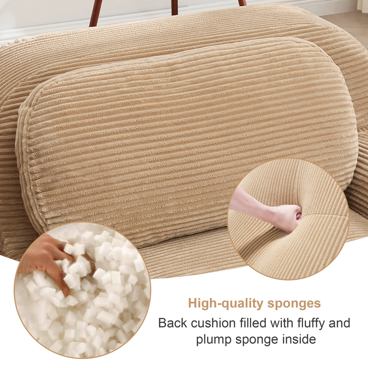 Three-Seat Modular Sofa With 3 Ottomans – Camel, photo 9 of 10