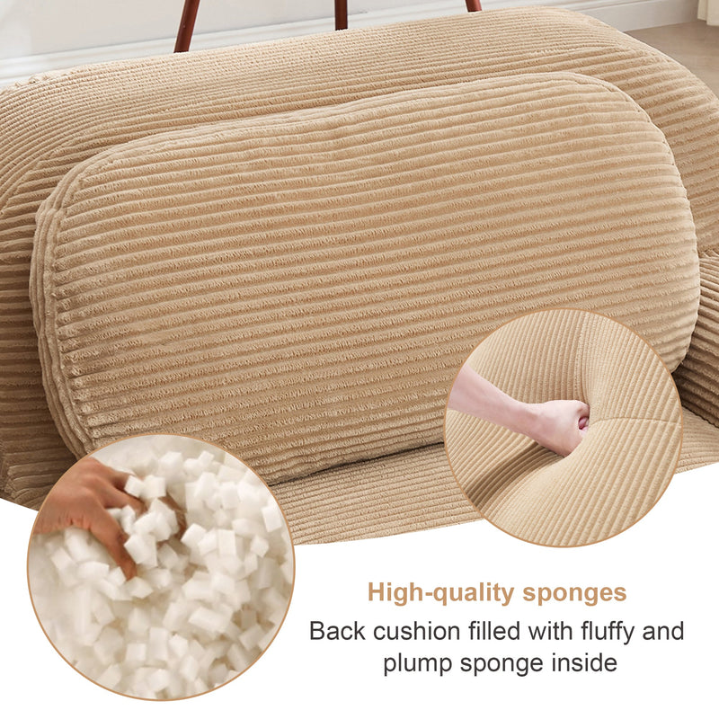Three-Seat Modular Sofa With 3 Ottomans – Camel, photo 9 of 10