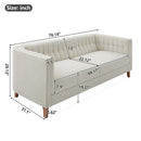 Modern 3 Seater Sofa Upholstered Couch with Curved Armrests