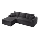 Modular Sectional With Arched Armrests, Includes 3 Back Cushions & 2 Throw Pillows by HouseOfZazla