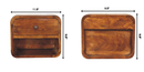 Solid Wood Mini Curve Floating Nightstand, 1-Drawer, 1 Open Slot, Chestnut