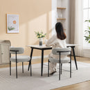 Burbank - Modern Round Boucle Dining Chairs (Set of 2) - Black / White by HouseOfZazla