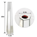 Handmade Silver Glass Floor Vase with Mirrors and MDF, 29.92 Inches Tall