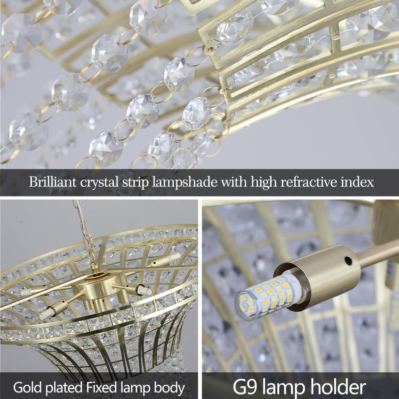 8-Light 23.6" Wide Crystal Waterfall Chandelier (Bulb Not Included)