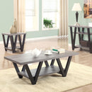 Rectangle Sofa Table With V Line Design - Gray by HouseOfZazla