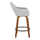 Mustang - Contemporary Fixed Height Counter Stool With Swivel With Round Footrest (Set of 2) by HouseOfZazla