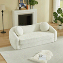 86-Inch Curved Convertible Sofa Recliner