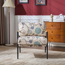 27.56" Modern Accent Chair with Plush Cushions and Wooden Armrests