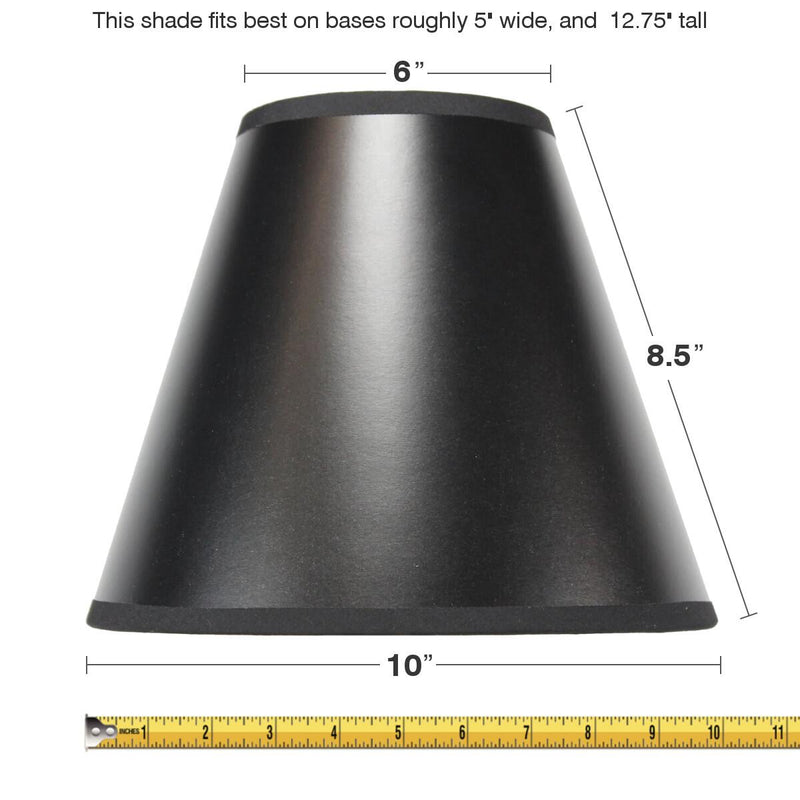 10"W x 9"H Black Parchment Empire Lampshade