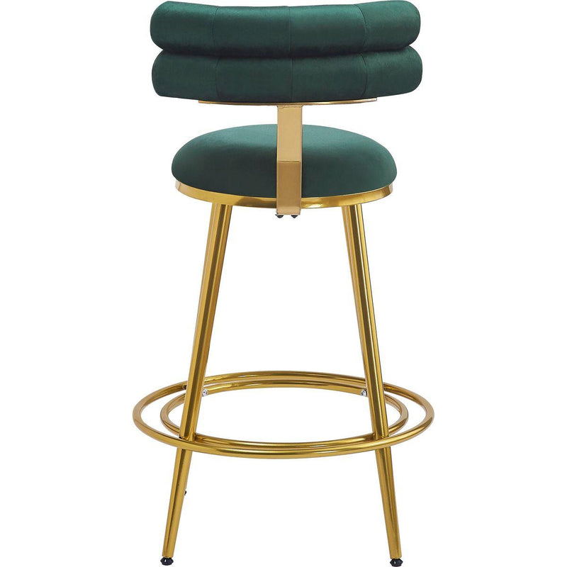 27.65'' Modern Counter Stools Set of 2,Dark green  velvet Counter Stools with iron Frame,Soft back and cushion,Footrest,suitable for Kitchen/Bedroom/Dining Room