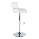 Cinch - Contemporary Adjustable Barstool With Swivel With Rounded T Footrest (Set of 2) - Chrome / White by HouseOfZazla