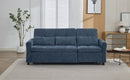 2-in-1 Sofa 82' Three-seater Sofa with Sofa Bed and Reversible Recliner, Blue Chenille