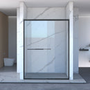 Frame Double Sliding Shower Door, Bypass Bathroom Sliding Door With Premium Clear Tempered Glass, Hardware Sliding Glass Shower Enclosure - Matte Black by HouseOfZazla