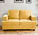 Modern Loveseat, Comfortable 2 Seater Couch With Deep Seating, Loose Back Cushions, Wide Arms by HouseOfZazla