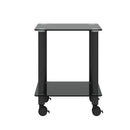 2-Piece Black Side Table, 2-Tier Space End Table, Modern Night Stand, Sofa table, Side Table with Storage Shelve